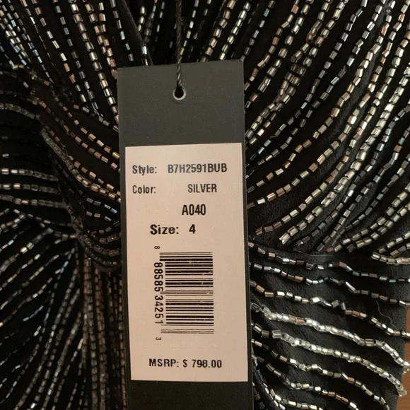 NWT Parker Black Monarch beaded evening gown size 4 - Picture 7 of 9